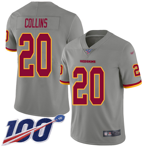 Washington Redskins Limited Gray Men Landon Collins Jersey NFL Football #20 100th Season Inverted